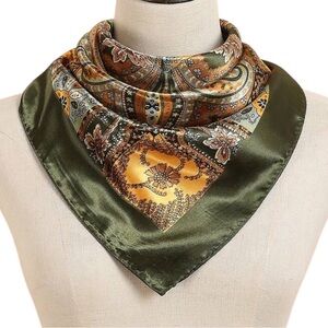 Paisley print satin scarf